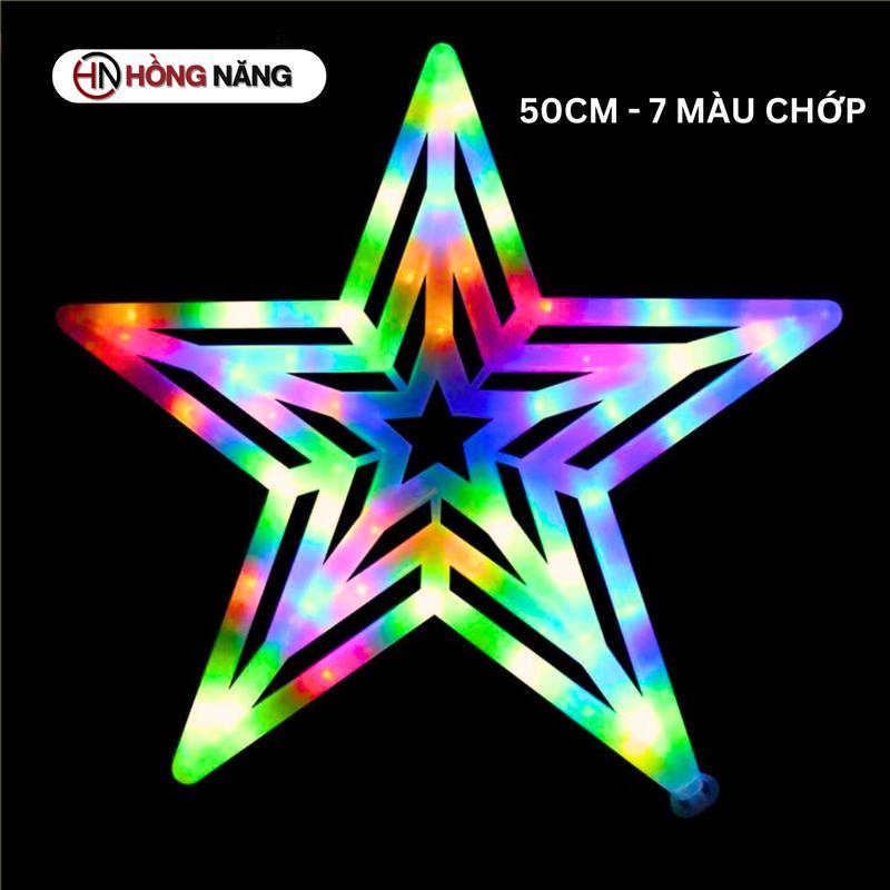  Đèn ngôi sao chớp 7 màu LỚN 50CM treo trang trí giáng sinh noel 