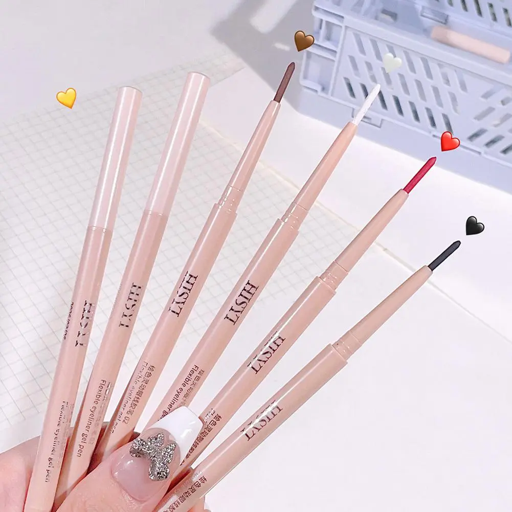5 Colors Matte Eyeliner Gel Pen/ Waterproof Lasting Eyeliner Red Smooth Women Black Eyes K9J4