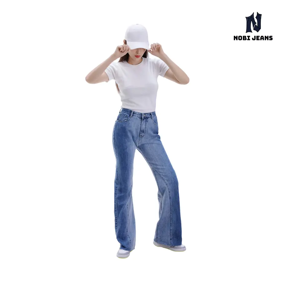 ống loe mix 2 màu - Sea Sand Pants - Summer Rhythm Collection Nữ Denim Women, Ong loe quần  jean quần  jeans quần  bò quân  jeannu quần  jean xoè  loe