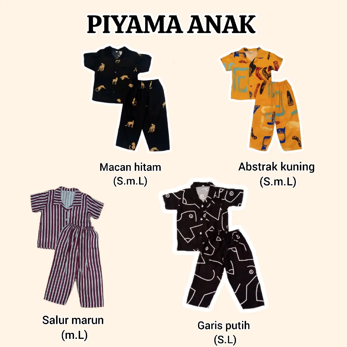 PIYAMA ANAK // setelan rayon anak celana panjang Motif Pakaian Fashion
