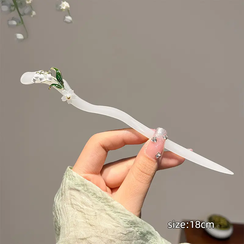 Bộ Kẹp Tóc Cổ Tích Phong Cách Mùa Hè, Kẹp Tóc Hoa Huệ Trong Thung Lũng, Làm Bằng Nhựa Resin, Phụ Kiện Tóc Nữ Cổ Điển Thích Hợp Cho Gian Hàng Chợ Đêm 7