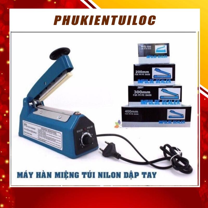 Máy hàn miệng túi nilon túi zip dập tay PFS 200 300 400 để bảo quản thực phẩm, bọc sản phẩm bán hàng, cắt màng co- PKTL
