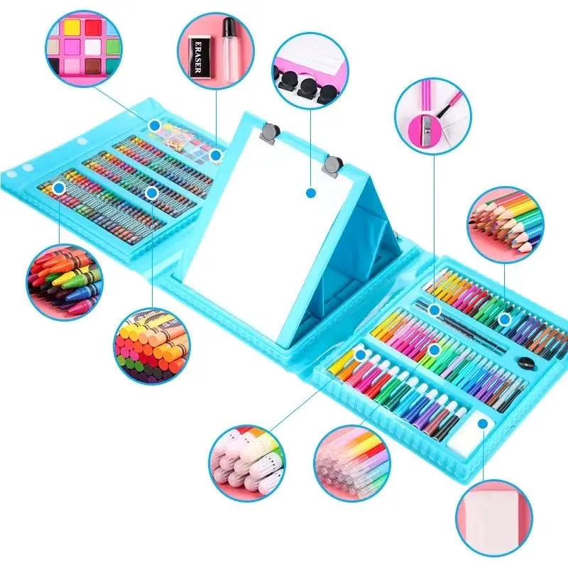 Crayon Anak Set Koper / Perlengkapan Mewarnai Anak / Colouring ART Set 150 Pcs Paper Pen 4