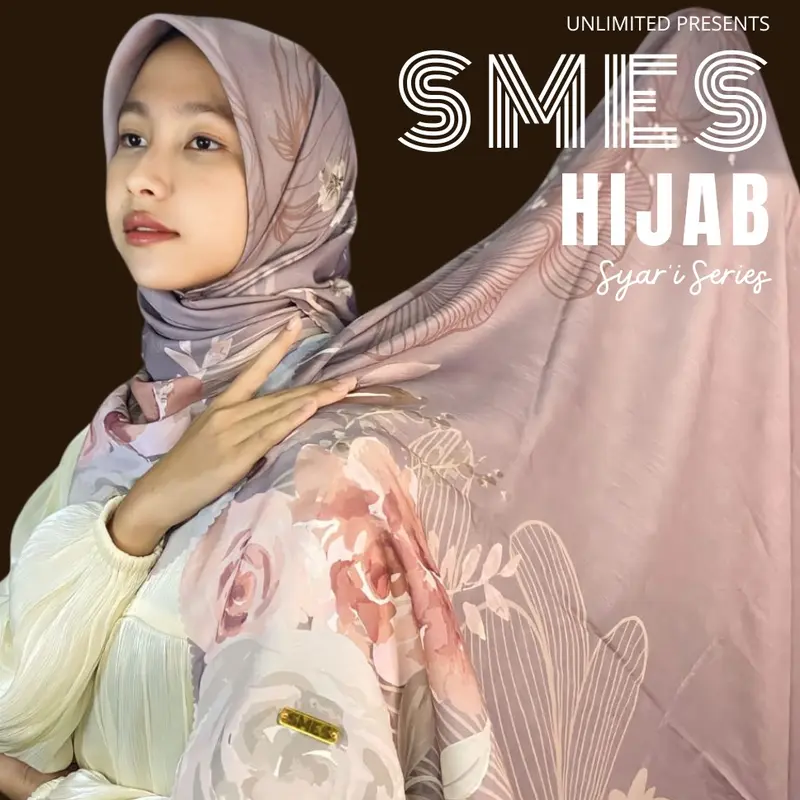 HIJAB SEGI EMPAT VOAL MOTIF PREMIUM SYAR'I EARTH TONE Lembut Muslim Square 2