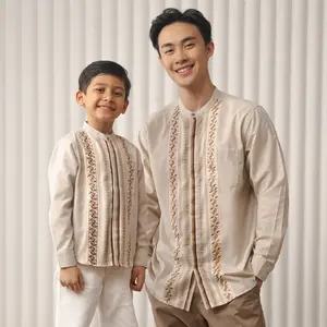 M231 Kemeja Pria Koko Couple Panjang Khaki 1305 - 1306