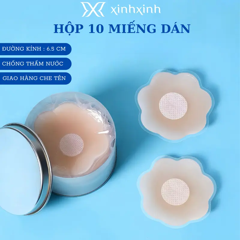 Product Introduction of Hộp Miếng Dán Nhũ Hoa Silicon Tàng Hình Không Thấm Nước 0