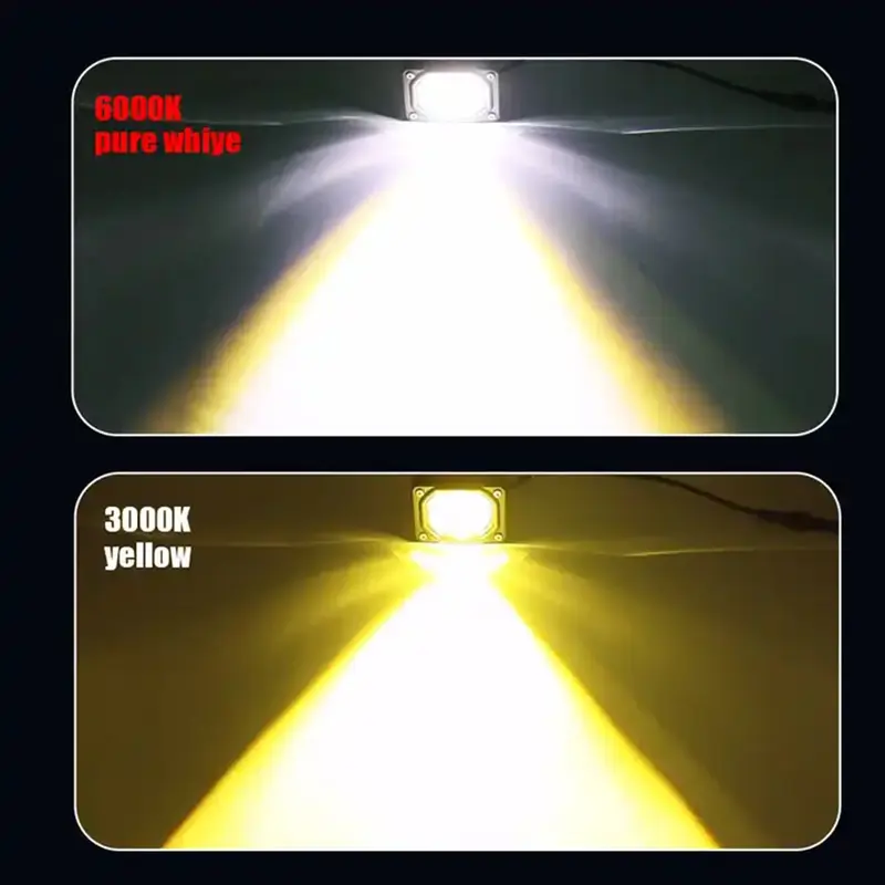 Lampu Tembak Laser Cree Led Trasnformer 40W 2Warna HI LO Putih Kuning Superbright Mobil Motor Dual CSP Lampu Tembak Led 4d Laser 6