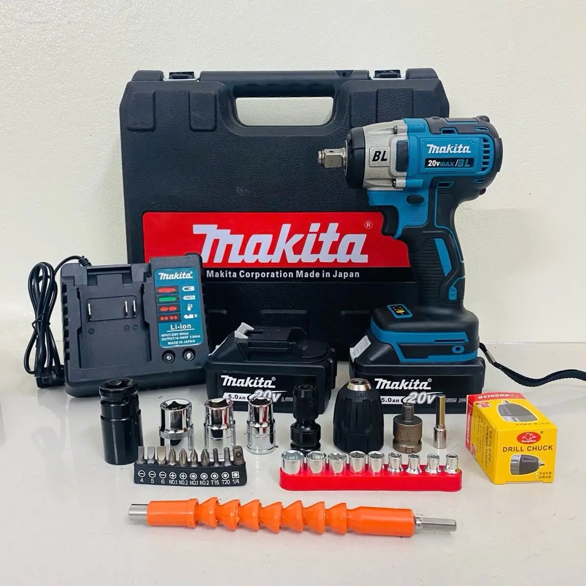 Máy Siết bulong Makita lực 380n.m đầu rỗng 2in1 - sử dụng chân pin phổ thông M21 - bảo hành 12 tháng