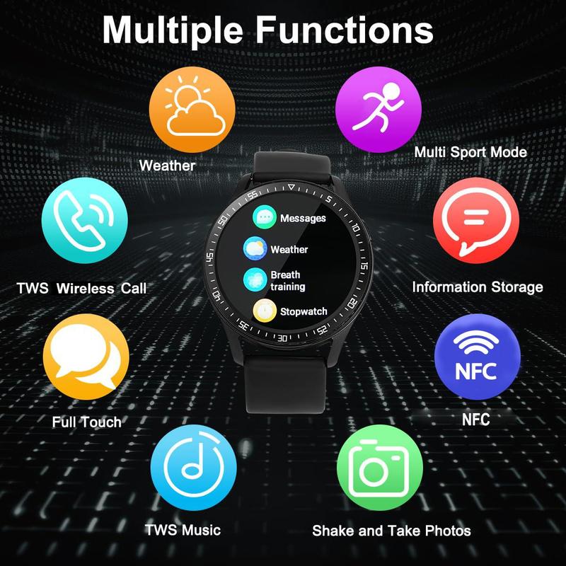 Product Introduction of Multifunctional Smart Watch, 1 Count Fashionable Watch with Earphone, Long Standby Sports Watch with Weather Forcast, Music Control for Women & Men 6