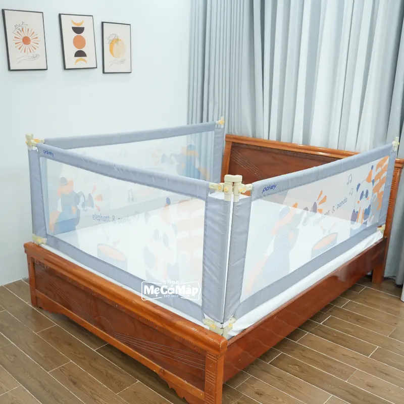 [Giadinhtuanmai x SMCM] Thanh Chắn Giường Thiết Kế Chốt Nâng Cấp Bấm Hạ Dễ Dàng, Thanh Chắn Giường Pakey LC1 Bản New Cao 105cm Ống Thép Dày 7