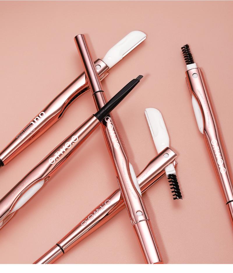 Product Introduction of O.TWO.O 3 In 1 Eyebrow Pencil With Eye Brow Razor Waterpoof 24HR Naturally Defined 0.5mm-4mm Easy to Makeup Kits 17