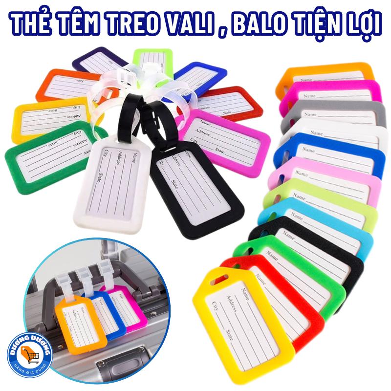 COMBO 30 Thẻ Tên Treo Vali Hành Lý Du Lịch - Thẻ Ghi Nhớ Treo Balo , Chìa Khóa Bằng Nhựa Có Dây Đeo Tiện Lợi