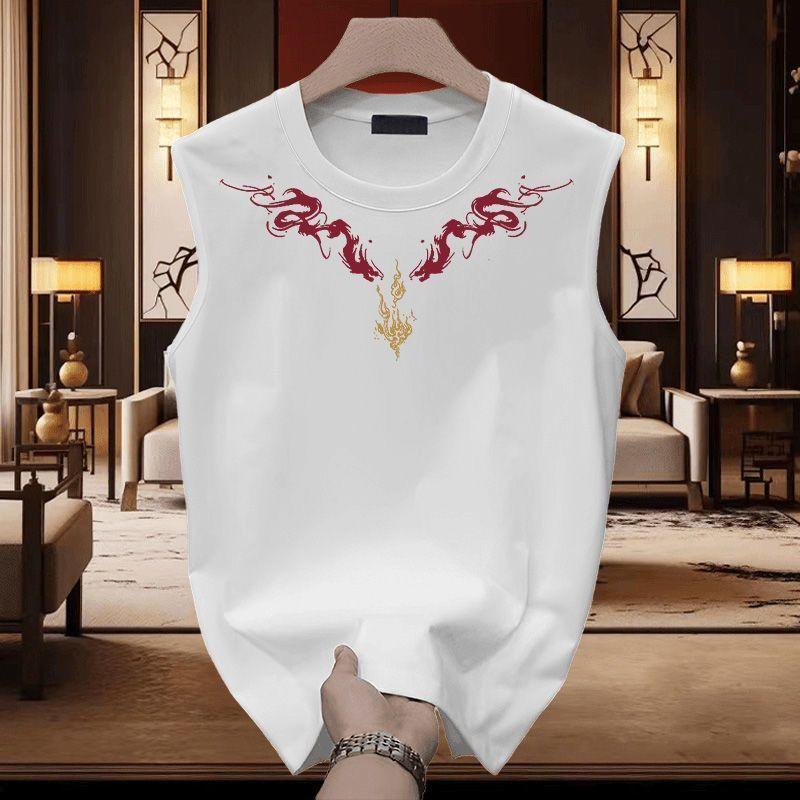 Áo Thun Vest Nam, Phong Cách Đường Phố Mỹ Ins Xu Hướng, Không Tay Và ngắn Tay, In Mới Mùa Hè, Dáng Rộng Vừa Vặn, Cổ Thuyền Thương Hiệu Hợp Xu Hướng Xu Hướng Áo Ngực, Thích Hợp Cho Năm 2025, Bán Chạy Cửa Hàng 2