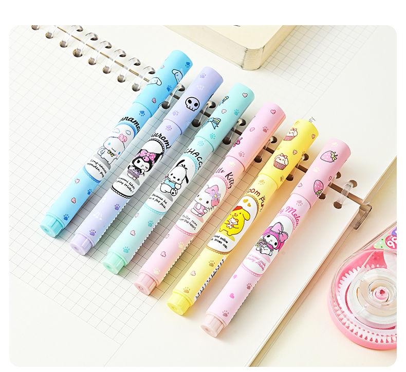 Product Introduction of Pen Pendarfluor, Sanrio, Pen Penanda Kuromi, Pen Petua Lembut Cinnamoroll, Pen Penanda Pelbagai Fungsi, Sesuai untuk Pelajar, Pen 6