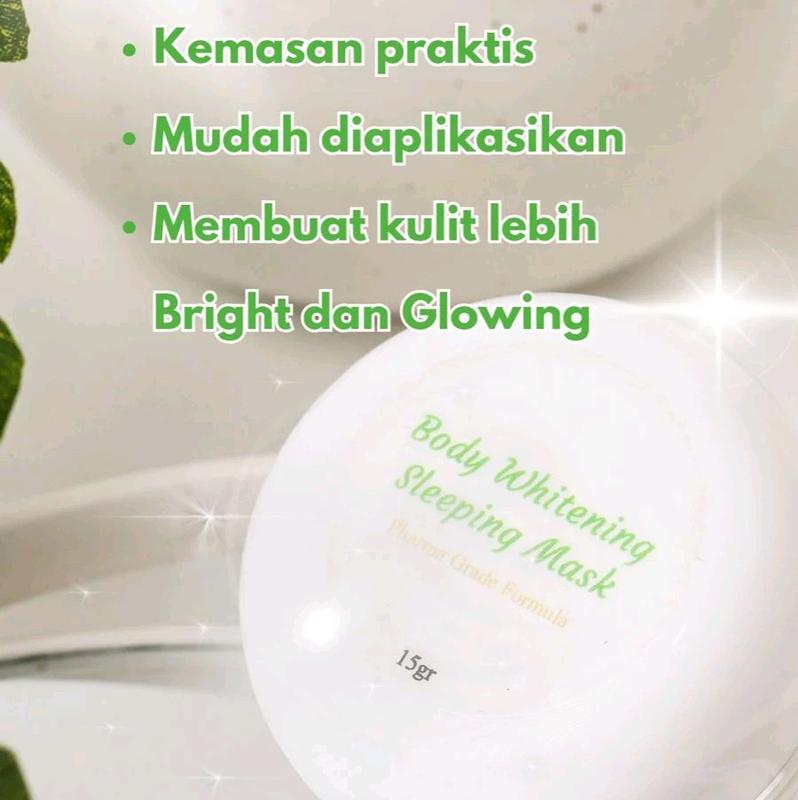 Sleeping Mask Body Butter/Premium body butter/Whitening Sleeping Mask by Risda skin Glow 15gr (malam) Pemutihan Acid 9