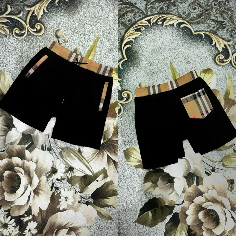 Quần short đùi Be Bê rờ trên gối  - Chất Liệu Nỉ Cua - Phối túi cạp kẻ quan 4