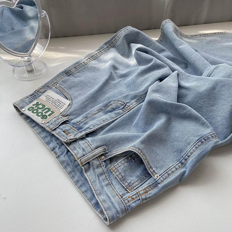 Product Introduction of New Biru muda kulot longgar high waist celana jeans panjang wanita（GOOD LUCK）（realpict） 4