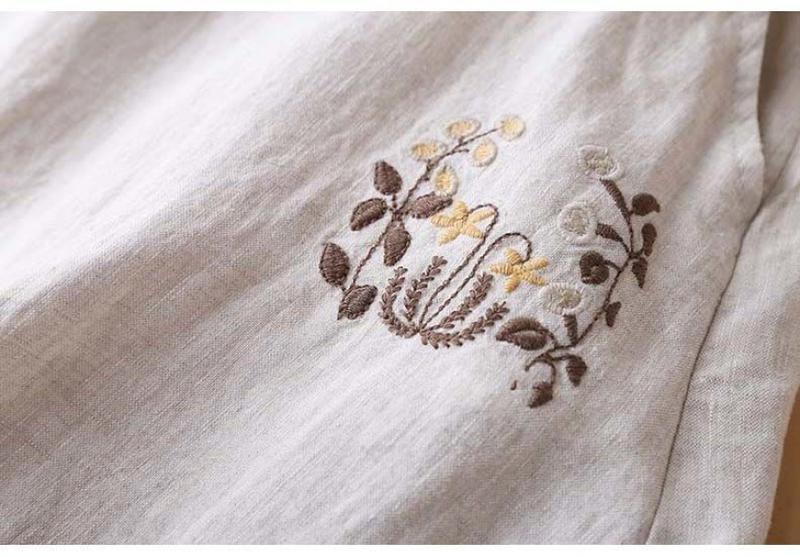 Product Introduction of Váy Thêu, Chất Liệu Cotton Và Vải Lanh, Kiểu Xếp Ly Váy xòe Cạp Cao Co Giãn Nửa Mỏng Và Dáng Rộng Rãi, Váy Chữ A Thường Ngày Nghệ Thuật, Phong Cách 2024 9