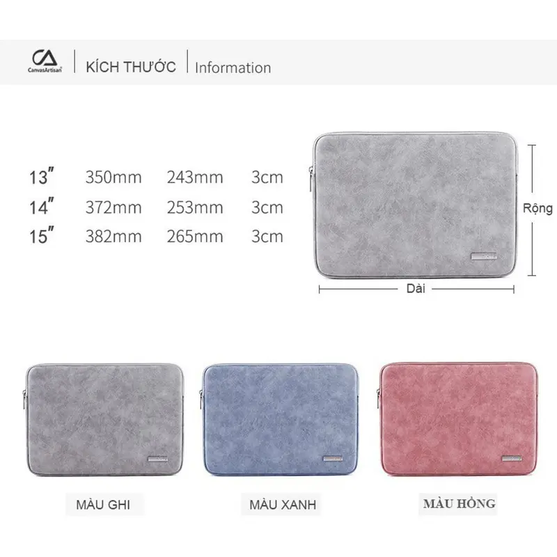 Túi chống sốc Laptop máy tính Mac da sang chảnh CanvasArtisan chính hãnġ Nam Bag Nhung Balo Đồng 5