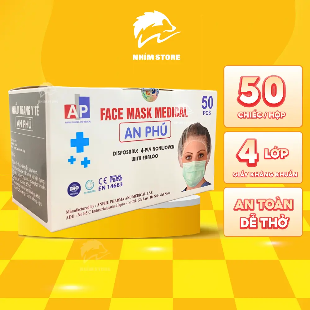 Khẩu trang 4 lớp kháng khuẩn, khẩu trang y tế an toàn dễ thở không gây kích ứng da