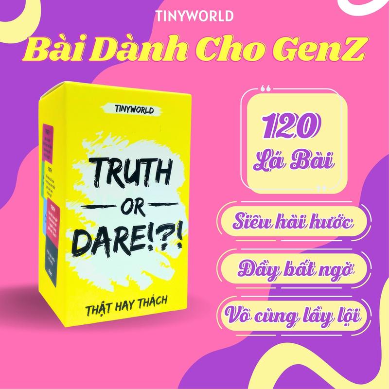 Bộ bài Truth or Dare Thách Hay Thật 120 Lá Cho Nhóm Bạn Tưng Bừng Trong Bữa Tiệc