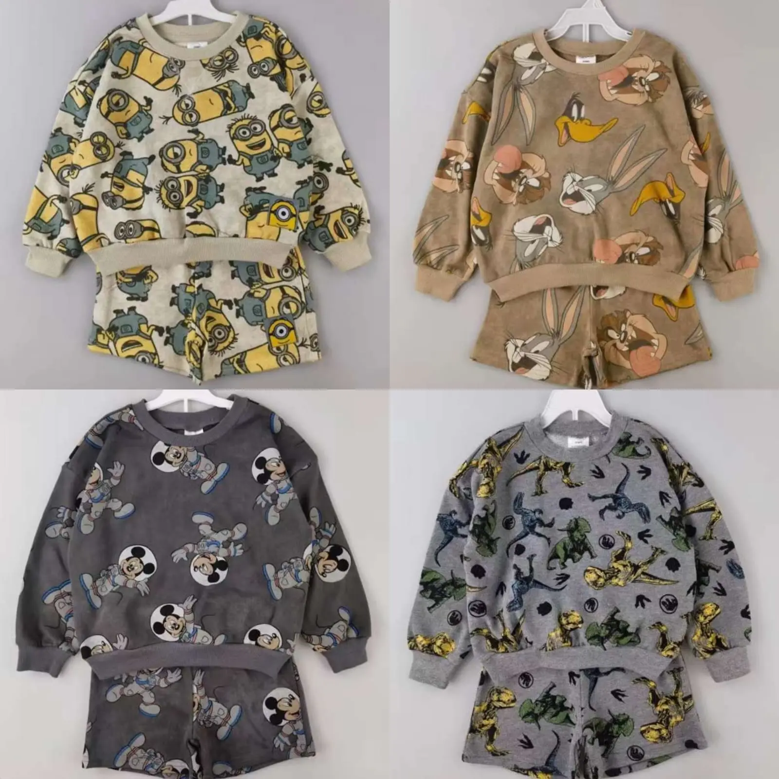 Clay Kids - Setelan sweater lengan panjang celana pendek unisex import