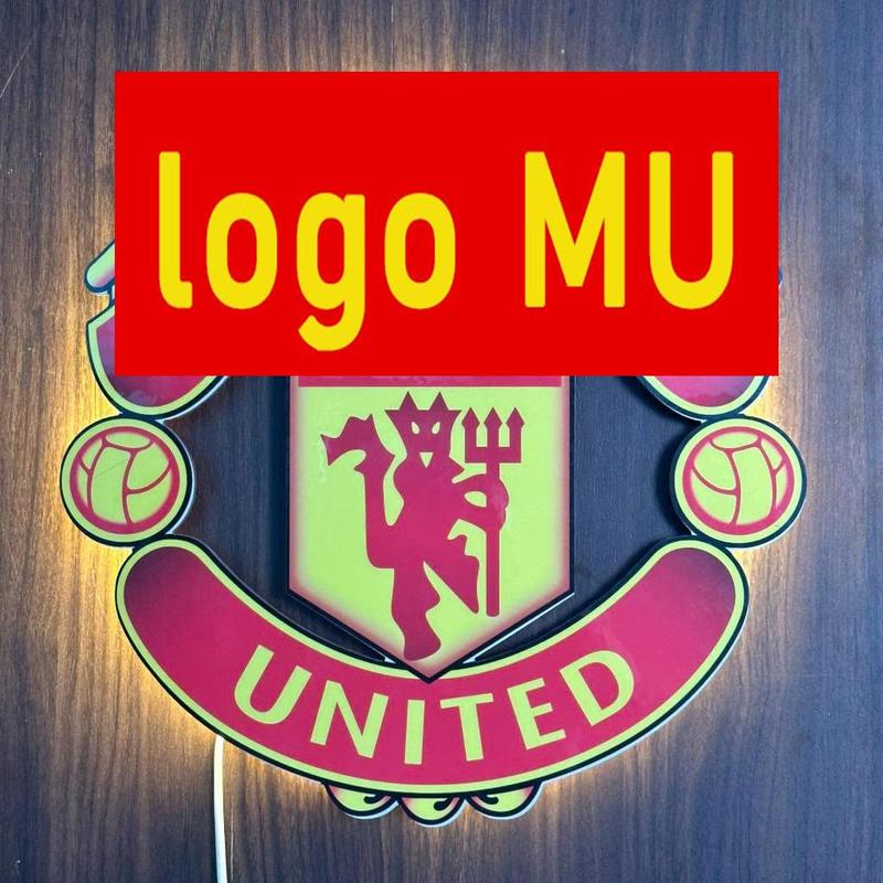 Tranh Tráng Gương LoGo Đội Bóng Bạn Yêu Thích MU  Tranh Có Gắn Đèn Led Mặt Sau Phù Hợp Trang Trí Phòng Ngủ  Phòng Làm Việc  Phòng Khách 