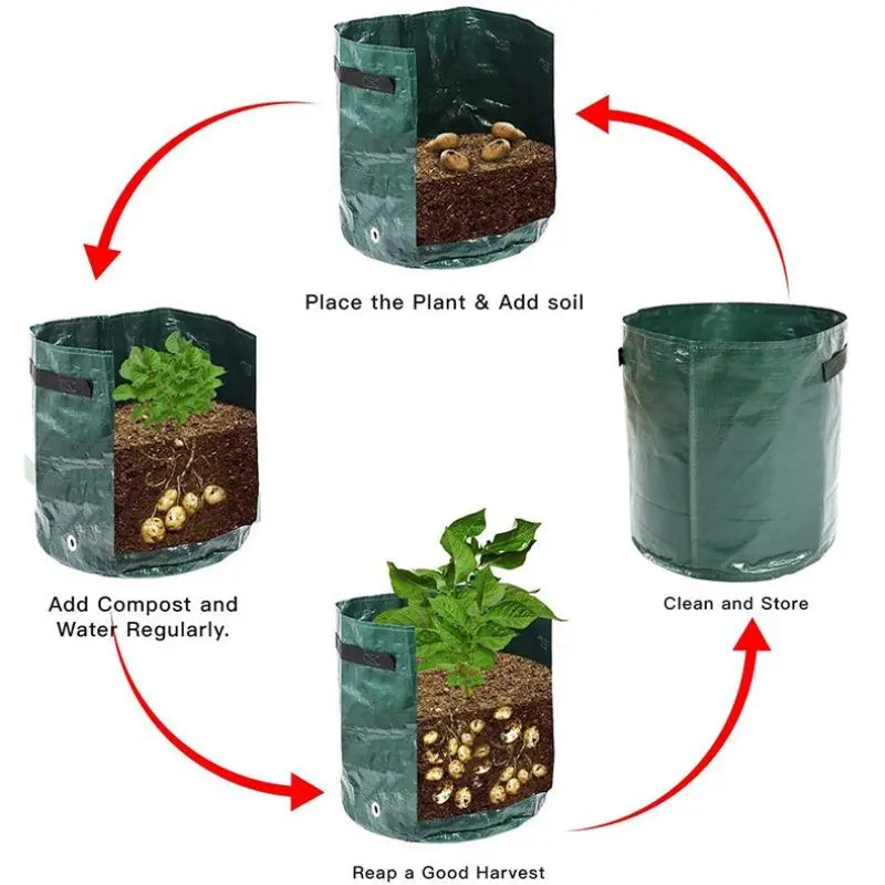 Plant Growing Potato Grow Bag, Multifunctional Planting Bag with Handle, Garden Accessories for Onion, Fruit, Tomato, Carrot 7