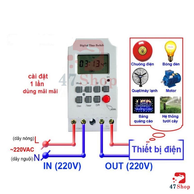 Công tắc hẹn giờ kỹ thuật số KG316S-IIA, KG316S-IIB, 25A, 220VAC, tối thiểu 1 giây - Hẹn giờ thông minh 6
