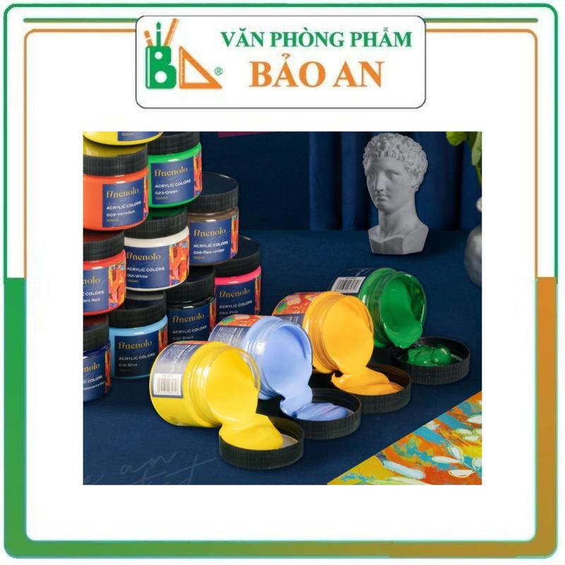 Màu nước acrylic dạng hũ 100ml chuyên nghiệp Deli - dùng để vẽ custom trên vải giày tường full bảng màu