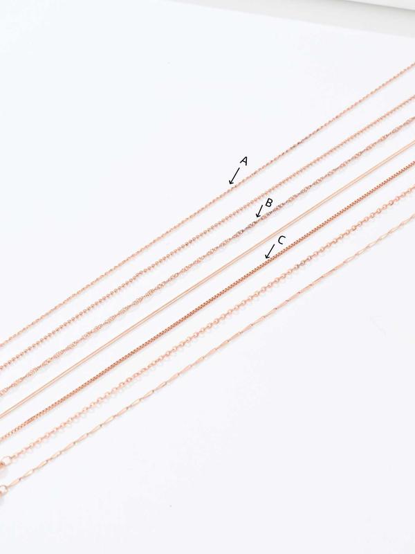 925 Sterling Silver Simple Chain Necklace, Minimalist Style Necklace, Fashion Jewelry Accessories for Women & Girls 2