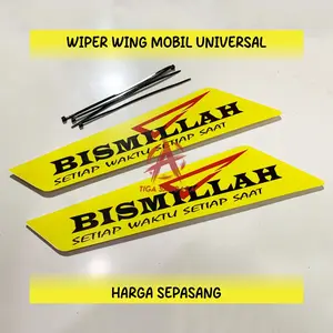 WIPER WING MOBIL BISMILLAHSETIAP WAKTU SETIAP SAAT KUNING Karbon Motorcycle
