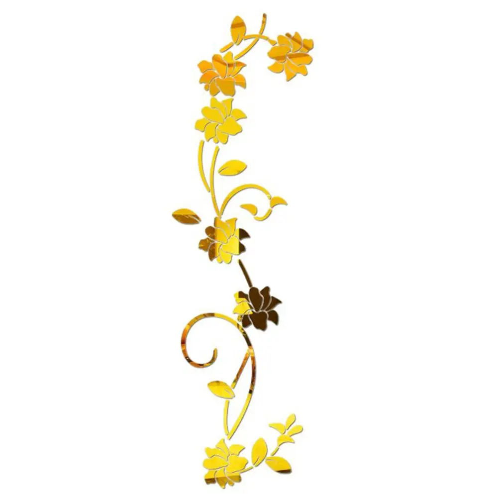 [stock]3D Rattan Flower Stickers for Wall Door Living Room Bedroom Decal DIY Decor