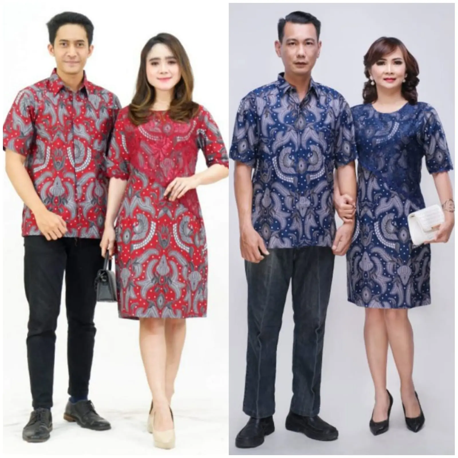 COD Baju Set Couple Sarimbit Dress Pesta Batik Divania Brokat