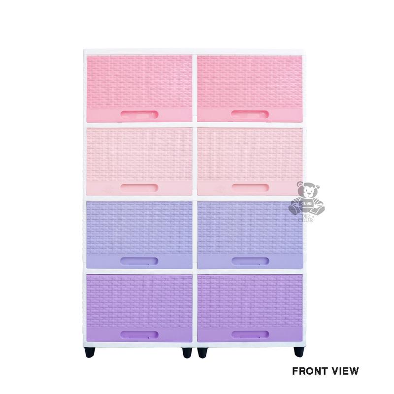 Double Wide Club Flip Susun 4 - Lemari Plastik Lebar Pintu Geser - Lemari Laci Plastik Minimalis - Lemari Penyimpanan Serbaguna - Laci Penyimpanan Serbaguna - Lemari Plastik Multifungsi - Lemari Laci Plastik Club Furniture 0