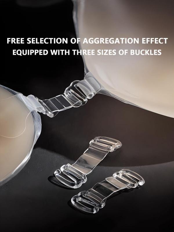 Women's Strapless Silicon Push Up Bra with Buckles, Casual Self-adhesive Invisible Bra, Women's Lingerie Accessories for Daily Wear 4