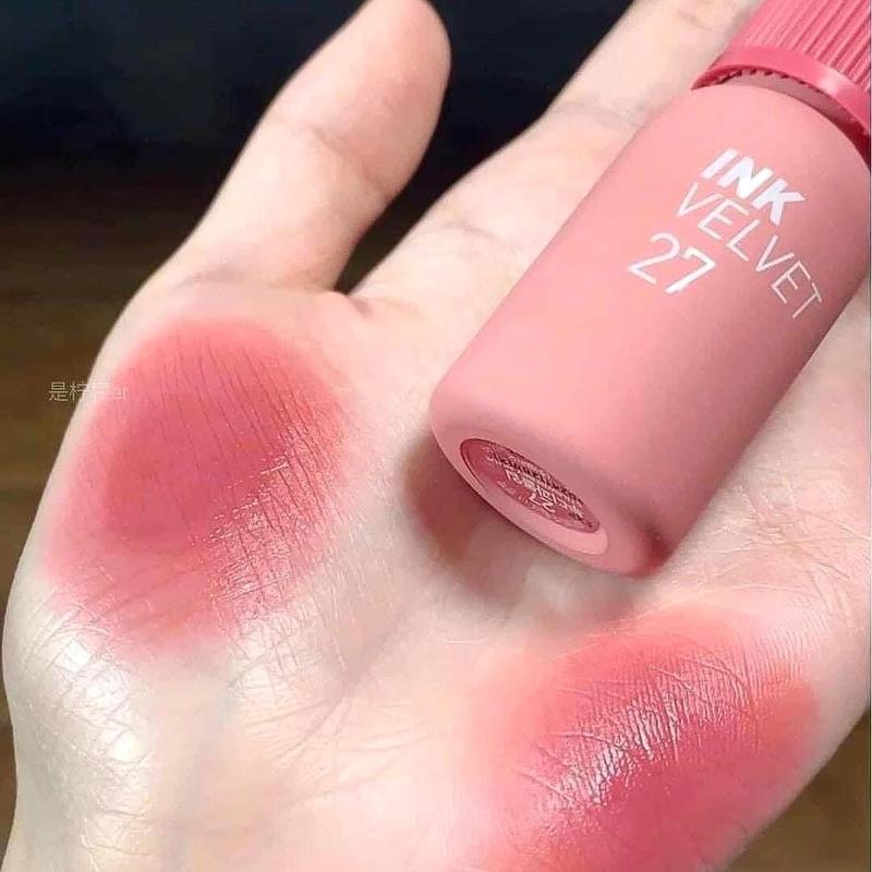 Son Kem Lỳ Ink 27 Hồng Đất Lạnh , Son Kem Lỳ Peripera Ink Velvet Tint 27 Strawberry Nude