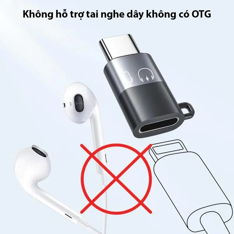 Đầu chuyển đổi Type C sang lightning và micro usb dùng cho mic không dây Usb OTG Phone Phụ Kiện micrô không dây có 2