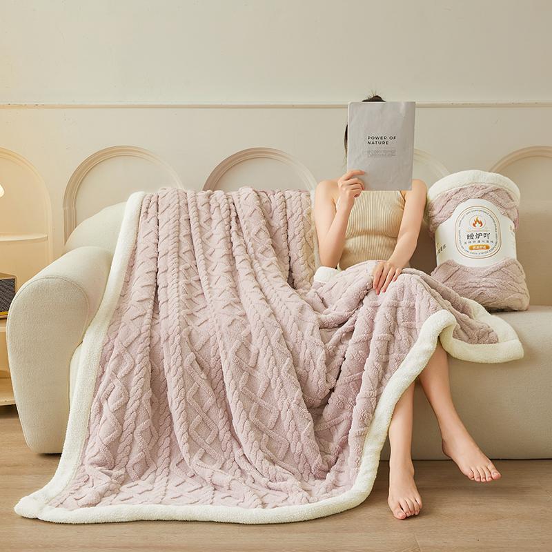 Product Introduction of Solid Color Blanket, Soft Comfortable Throw Blanket, Warm Napping Blanket for Home Office Travel, Bedroom Accessories 7