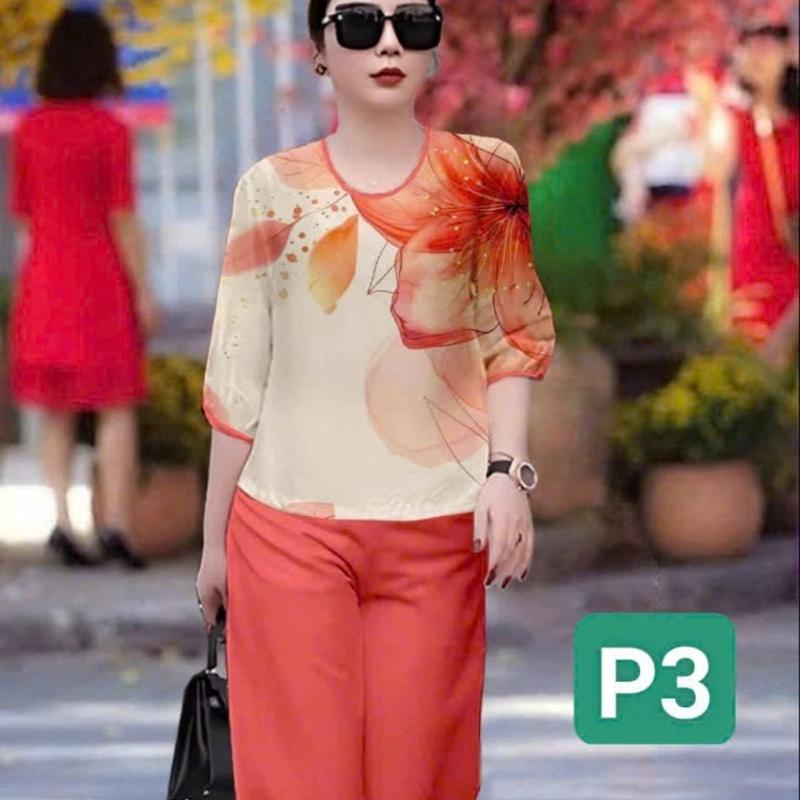 Somiafashion BỘ KIM CƯƠNG - Đồ bộ trung niên hàng thiết kế nhà SOMIA dáng suông, trẻ trung, năng động, tôn dáng cực tốt, diện đi chơi đi làm cực xinh 2