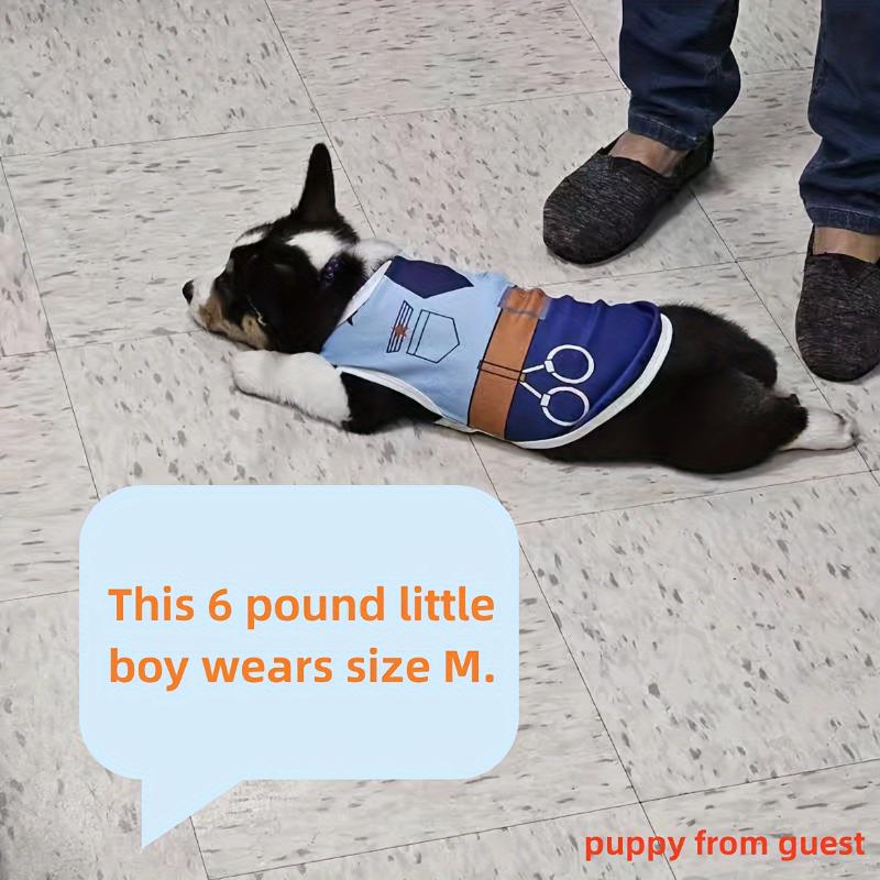 Pet Dogs and Cats Spring and Summer Thin Mesh Cartoon Printed Vests for Small and Medium-sized Dogs Breathable Clothes 4