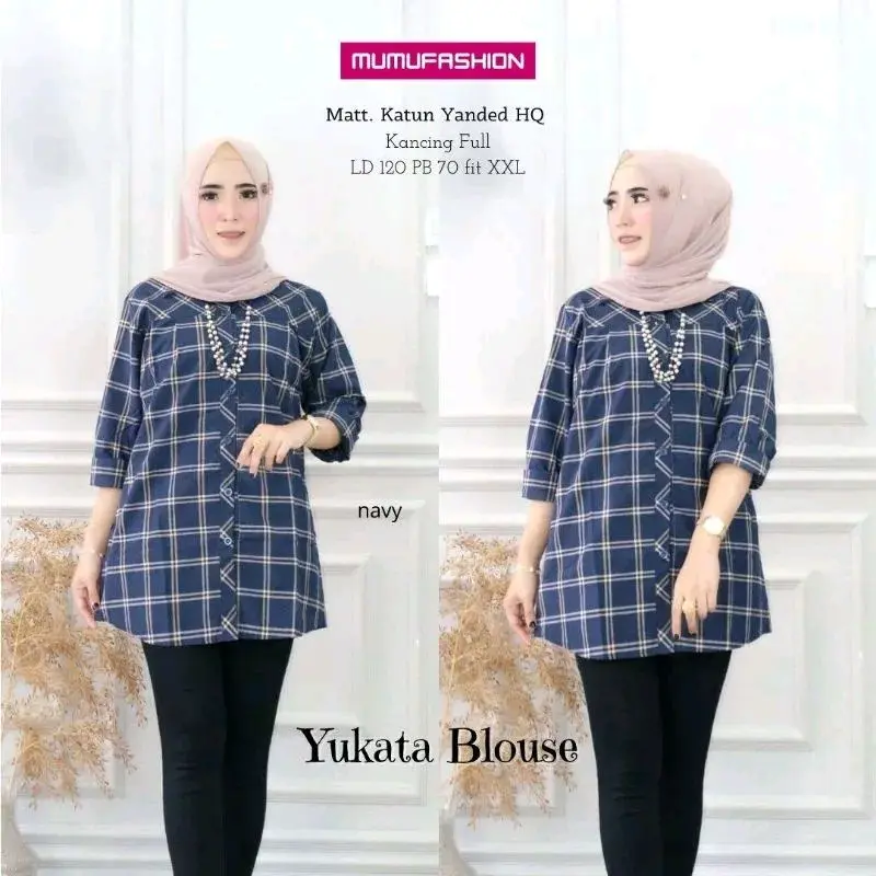 BHL - YUKATA BLOUSE Atasan Kemeja Katun Jumbo Wanita Ld 120 by MUMUFASHION SOLO