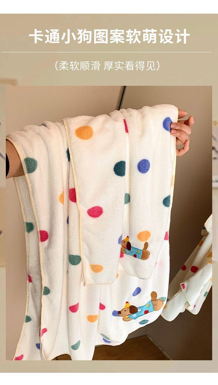 Product Introduction of [3941 Positive Reviews] Cute Polka Dot Puppy Coral Fleece Quick-Dry Hair Towel for Women, Super Absorbent, Thickened Bath Cap for Students 6