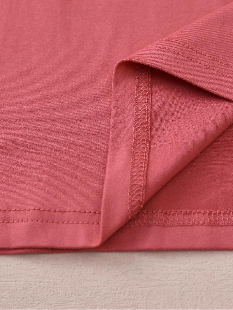 Product Introduction of Plus Size Letter Print Round Neck Tee, Casual Short Sleeve Crew Neck T-shirt for Summer, Women's Plus Clothing for Daily Wear 8