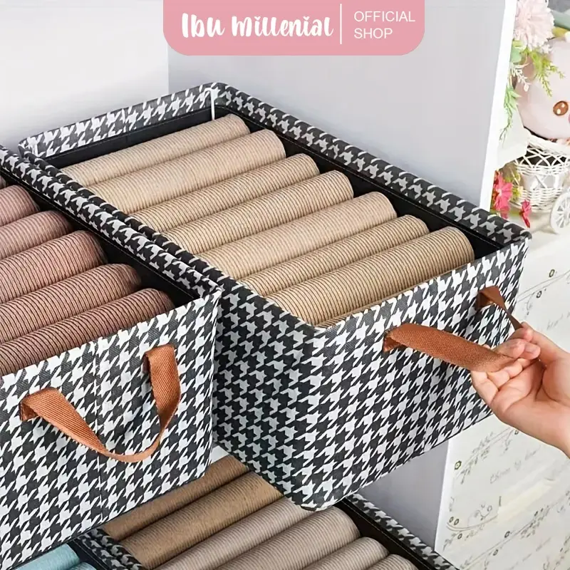 IBUMILLENIAL Storage Box Kotak Organizer Penyimpanan Lemari Tegak Dengan Rangka Baja