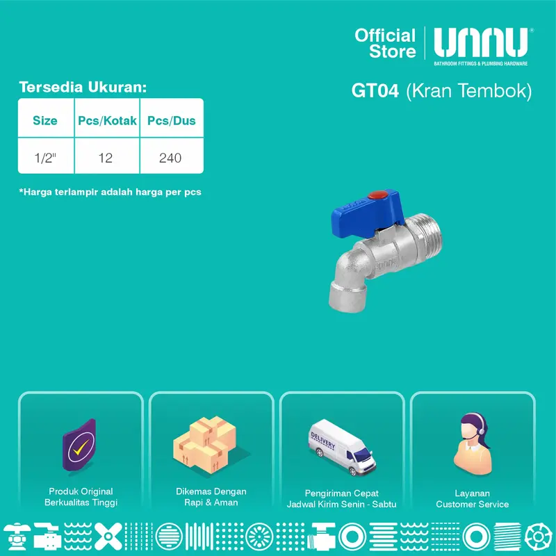 UNNU Kran Tembok - GT04 1/2" 2