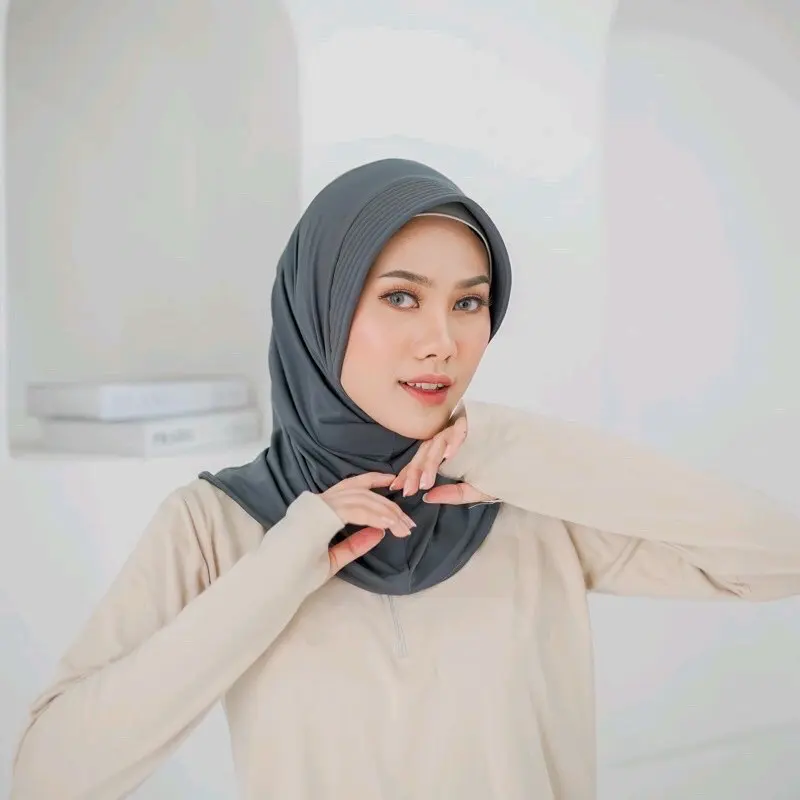 Jilbab volly sporty premium | fashion ash Bergo Instan 8