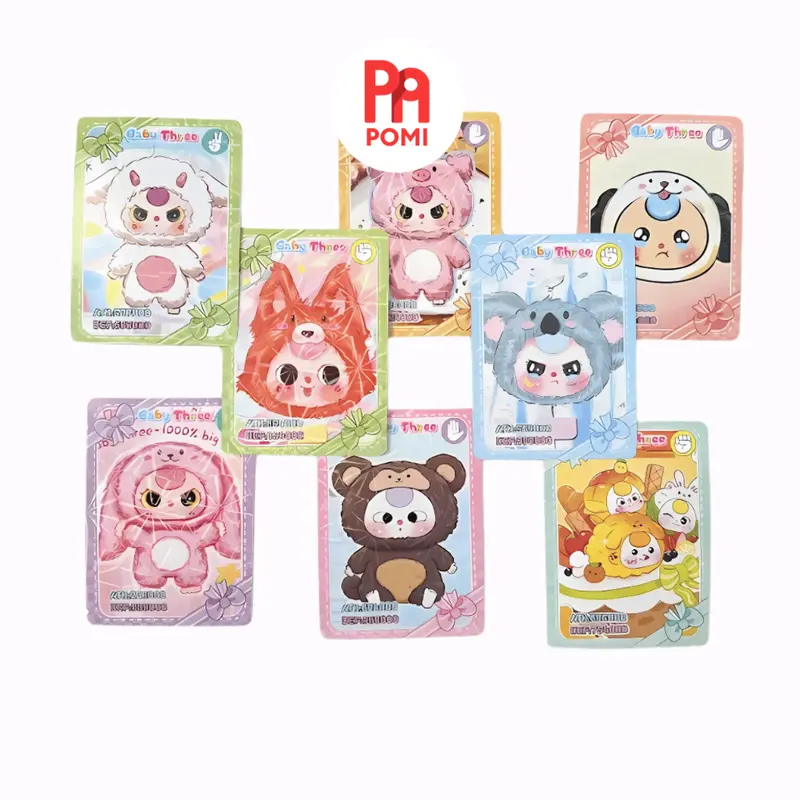 Combo 36 túi thẻ - 288 thẻ bài 3D lấp lánh - Baby Three Migo Thỏ thị trấn cực xinh cho bé - Đồ chơi POMI 1