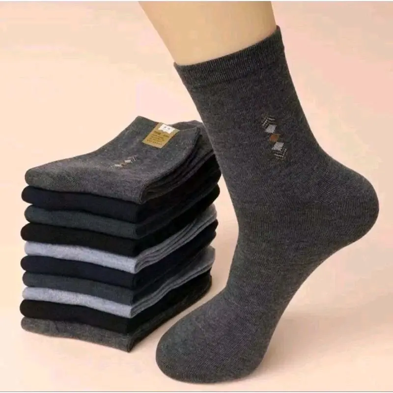 GROSIR PAKET 6 PASANG KAOS KAKI MOTIF PRIA PANJANG 3/4 KAOS KAKI DEWASA KERJA NYAMAN DAN TEBAL Lembut Pendek Hitam Cowok Formal Kantor 2