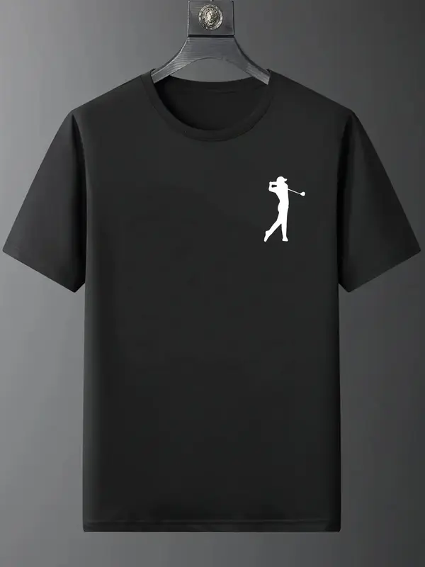 Men's Figure Print Round Neck Tee, Casual Regular Fit Short Sleeve T-shirt for Summer, Fashion Men's Top for Daily Wear 0